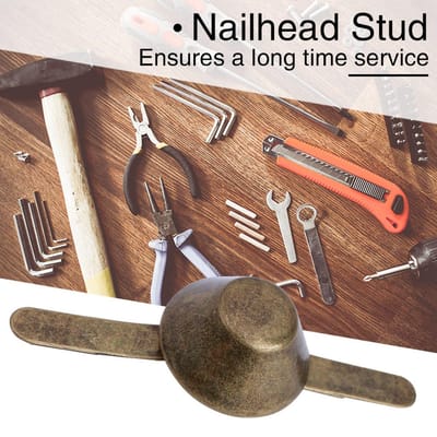 50 stuks Portemonnee Handtas Kegelvormige Voetjes Nagelkop Stud Spike Leer Ambachtelijke Benodigdheden (Messing 10mm) 1MM