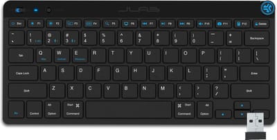 JLab Go Draadloos Toetsenbord - Bluetooth of USB dongle verbinding - 3 Devices - Stille toetsen - Compact design - Volumeknop - Qwerty