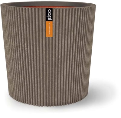 Capi Europe - Vaas conisch Groove NL - 36x34 - Warm taupe - Opening Ø29 - Bloempot voor binnen en buiten - Levenslang garantie - Breukbestendig - 100% Recyclebaar - CO2 Neutraal geproduceerd - KGVWT612