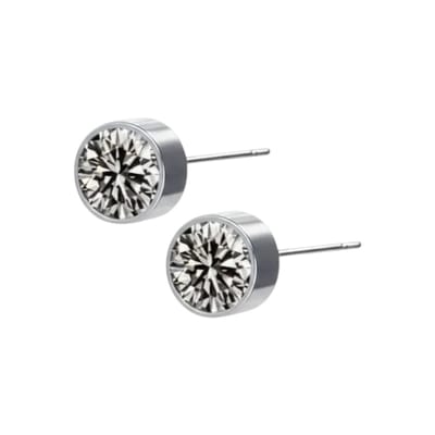 Aramat Jewels | Oorbellen | Oorstekers – Staal Kristal Grijs Zilverkleur (6mm) | | | |6mm | Staal | Kinderen, Volwassenen | Verkleurd niet