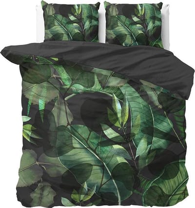 Sleeptime Wild Plants - Dekbedovertrekset - Lits-Jumeaux - 240x200/220 + 2 kussenslopen 60x70 - Groen