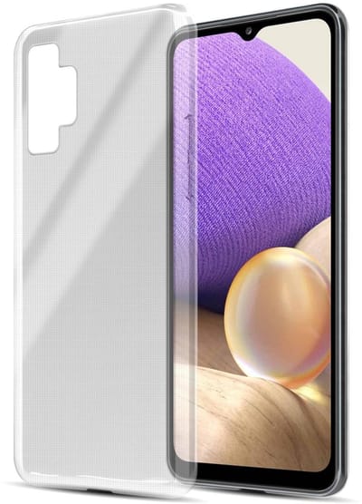 Cadorabo Hoesje geschikt voor Samsung Galaxy A32 5G in VOLLEDIG TRANSPARANT - Beschermhoes gemaakt van flexibel TPU Silicone Case Cover
