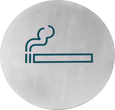 Plaque d'information auto-adhésive pour fumeurs acier inoxydable diam.. 160mm - hendi 663820