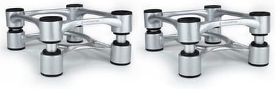 IsoAcoustics Aperta Speaker Ontkoppeling Stands, Per Paar, Alu-Zilver
