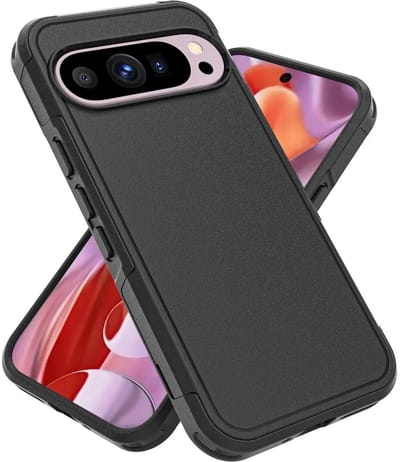 Hoesje Geschikt voor Google Pixel 9 / 9 Pro - Compatibel met MagSafe - Back Cover met Magneet - Dual-Layer Hybride Case Zwart