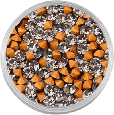 Quiges RVS Verwisselbare Mini Munt met Zirkonia Stenen Transparant/Goud - SLSRC025