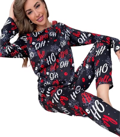 Nivard Kerst Pyjama - Dames - Kerstpyjama - Vrouwen - Slaapkleding Volwassenen - Set - Broek - Shirt - Christmas - Maat S