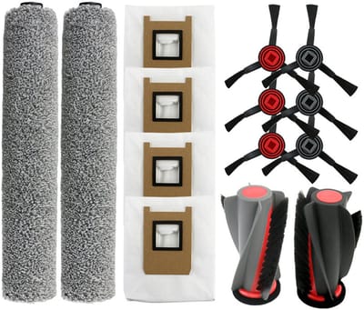 13 stuks Reserveonderdeel accessoires - geschikt voor Eufy Omni E25 - Eufy Omni E28 robotstofzuigers - 1 hoofdborste & 4 stofzakken & 6 zijborstels & 2 rolmops