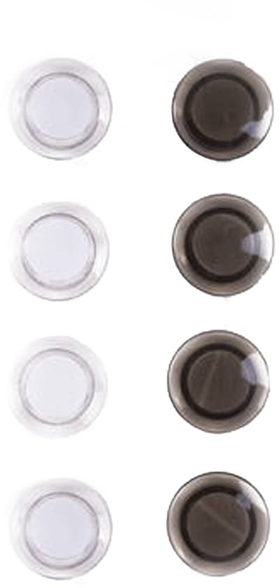 Benson Sterke ronde magneten - Ø 3 cm - set van 8 - transparant/licht grijs