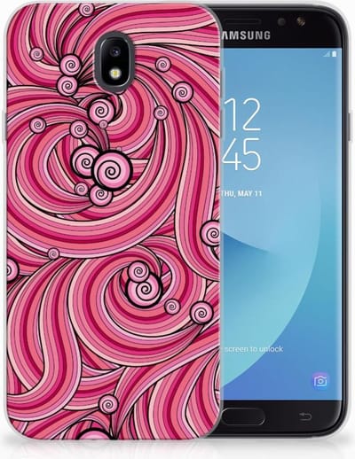 Samsung Galaxy J7 2017 | J7 Pro Hoesje maken Swirl Pink