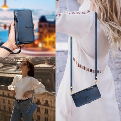 Draadloos Opladen Lanyard Leer Telefoonhoesje voor Google Pixel 10 Pro XL 9 9A 8 8A 7 7A 6 6A 5 5A Portemonnee met Rits Flip Cover voor Kaarten Pixel 8A
