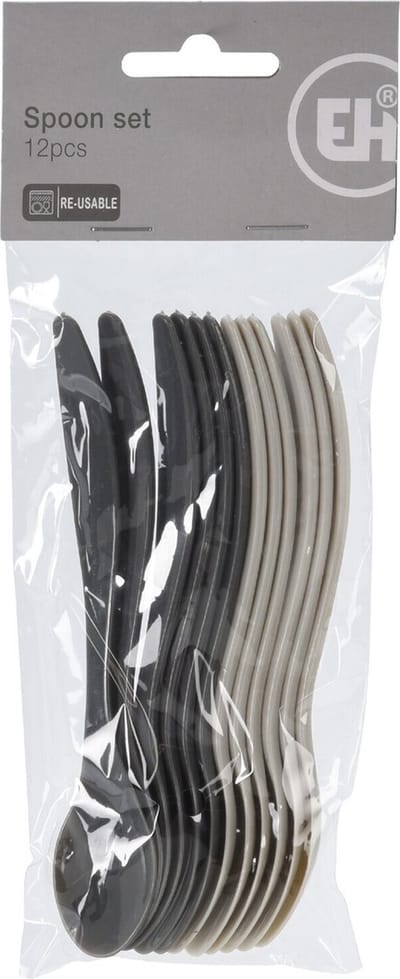 Excellent Houseware Eierlepels - 24 stuks - kunststof - 14 cm