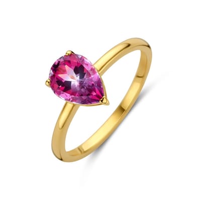14K Geelgoud Ring Roze Topaas 4030648