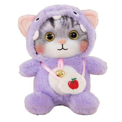 Dailygoods- Pluche Kat Zacht - Kattenknuffel - Pluche Dier - Katoen - Met Bel - Huidvriendelijk - Knuffelkat