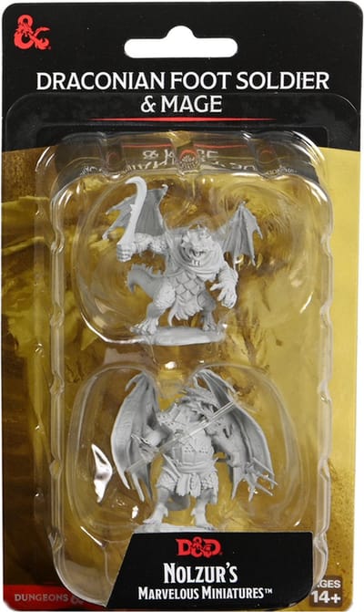 D&D Nolzur's Marvelous Miniatures Draconian Foot Soldier & Mage