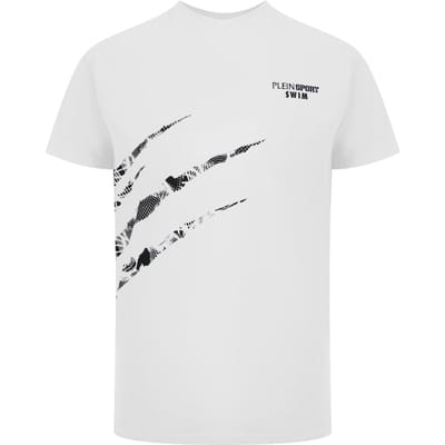 Korte Mouwen Scratch Logo T-shirt in Wit