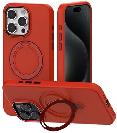 Mercury - MagSafe Siliconen Stand - iPhone 15 - Czerwone