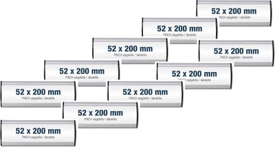 10 pack bewegwijzeringsborden/formaat 52x200mm/wegwijs bordjes/aluminium deurbordjes/naambordje kantoor/route bordje/aanwijs bordje/zelfklevend/verwijs bord/ informatie bord.