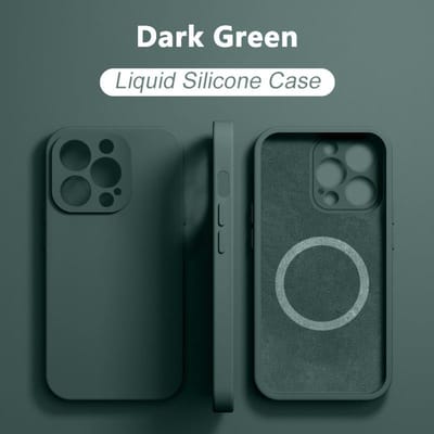 Coque de téléphone magnétique en silicone liquide pour iPhone 15 14 13 12 11 Pro Max Mini X XR XS 8 Plus SE pour coque de chargement sans fil Magsafe For iPhone 13 mini gray