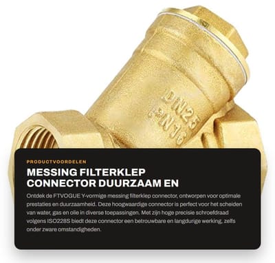 Dailygoods- Filter Y-vormig - Messing Zeefklep - Hoge Hardheid - Duurzaam - Vochtbestendig - Geschikt voor Water/Olie/Gas - Filterkraan