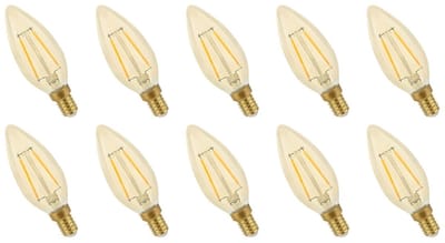 Spectrum LED Lamp E14 2W 230V - 260 Lumen - 2400K Warm wit - Gezellig licht - Energiezuinig - 10 stuks