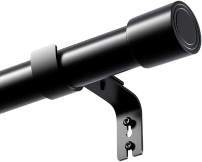 Dailygoods- Gordijnroede Zwart - Verstelbaar - Zonder Boren - Telescopisch - Zware Belastbaarheid - 62-135 cm - Gordijnstang