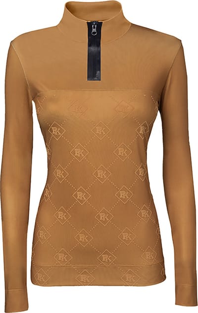PK International Sportswear - Performance Shirt - Technisch Shirt - Meryl - Sneldrogend - Hoge kraag met rits - One Million - Almond - Lichtbruin - S/36
