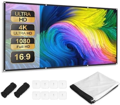 Draagbaar Projectorscherm 84 Inch - 16:9 4K Full HD Duozijde voor Thuis en Buiten
