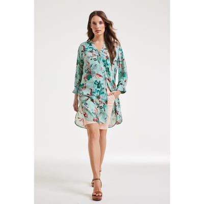 Tunic Sunny Ocean green Reflection print