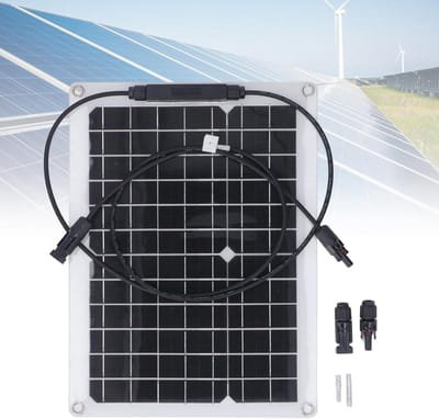 Klein Zonnepaneel - Flexibel Paneel - Batterijen Opladen - Hoog Rendement - 15W - Zwart
