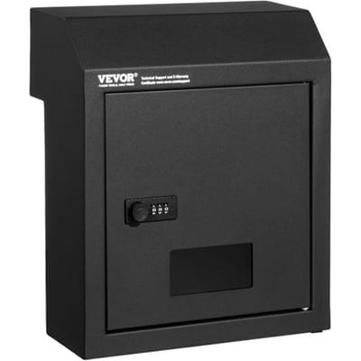 VEVOR Sleutelkast voor Deur, Robuuste Stalen Brievenbus voor Deur met 30,5 cm Combinatieslot, Brievenbus, Zwart