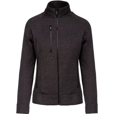 Kariban Heather damesvest met rits K9107 - Dark Grey Melange - L