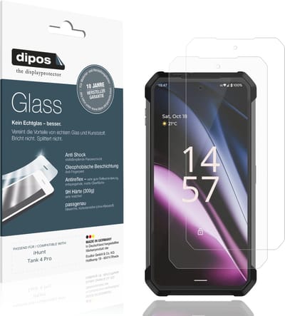 dipos – 2x Matte Pantserfolie geschikt voor iHunt Tank 4 Pro | 9H Screenprotector
