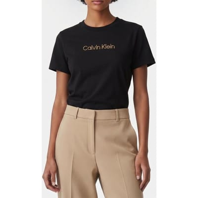 Calvin Klein Ss Classic Foil Calvin T-shirt Black Taglia: XS | Maglie Sportivi Outlet | Donna | Nero