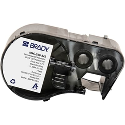 Brady M4C-250-342 tape krimpkous zwart op wit | 11,15 mm x 2,13 m (origineel)