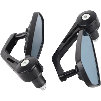 2 stuks Motorfiets Achteruitkijkspiegel Helder Breed Zicht Aluminiumlegering Stuur Vleugelspiegel voor Motorfiets gray