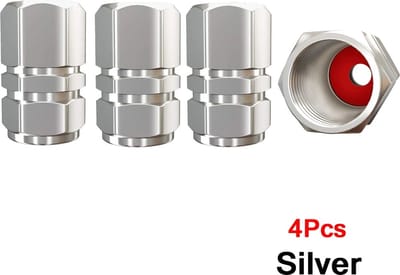 Ventieldoppen - Auto - Motor - 4 stuks - Aluminium - Autowiel Ventiel Doppen - Band - Velg - Steel Covers - Auto Stofdichte Band Cap - Voor Auto en Motoren - Zilverkleur