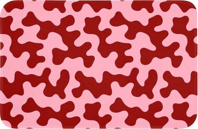 Badmat 60x40 cm - Antislip - Modern - Abstract - Rood - Badmatten voor badkamer - Badkamermat - Douchemat - Badkamer mat