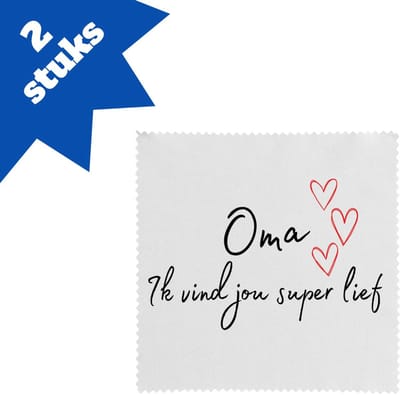 Akyol - oma ik vind jou super lief brillendoekjes - Oma - de liefste oma - verjaardag - cadeautje voor oma - oma artikelen - kado - geschenk - 17,8 bij 17,8 cm - 2 stuks