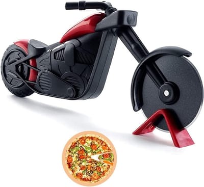 Creatieve Pizza Snijder van Roestvrijstaal met Scherpe Snijwiel en Stand - Perfect voor Feestjes, Kerst en Unieke Cadeaus