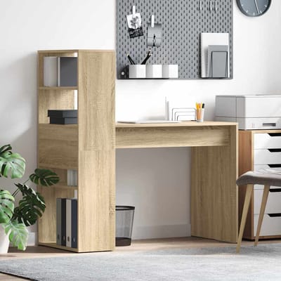 vidaXL - Bureau - Sonoma - Eik - Bewerkt - hout - 113 - x - 54 - x - 120 - cm
