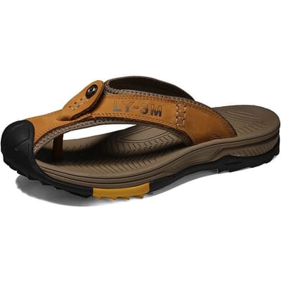 Echte koeienleren schoenen Heren Sandalen Heren Slippers Casual schoenen voor heren Klassieke massagestrandslippers Antislip zomer 46 black