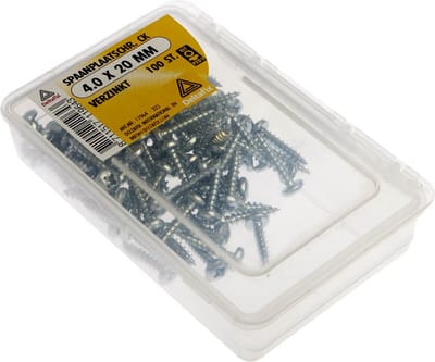 Deltafix spaanplaatschroef cilinderkop / kruiskop verzinkt 4.0 x 20 mm 100 st.