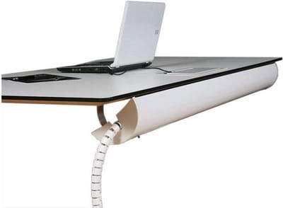 Offeco - Kabelgoot - Kabelgoot bureau - Kabel organiser- Kabelgoot  490mm - Kabelgoot wit - draaifunctie- Kabelgoot  cm - Kabelgoot