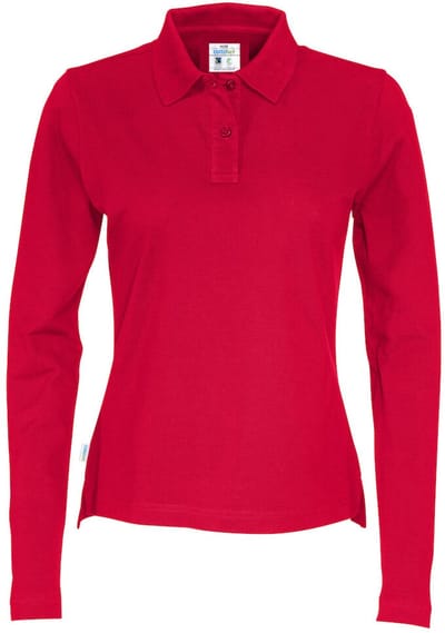 Cottover POLO PIQUE LONG SLEEVE LADY - GOTS GECERTIFICEERD 141017 - Rood - M