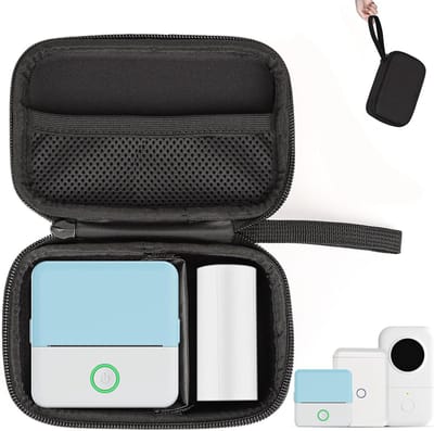 Draagtas Labelprinter - Opbergtas Printer - Printer Beschermen - Schokbestendig Ontwerp - 15.5 x 10 x 6.5 cm - Zwart