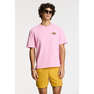 Shiwi Finn Relaxed T-shirt  Badge Pink Chalk Size: S | Shorts Outlet | Heren | Geel