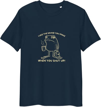 Sarcastisch Tshirt met Droge Humor - Kikker Print en Quote - Dames en Heren - Blauw - S