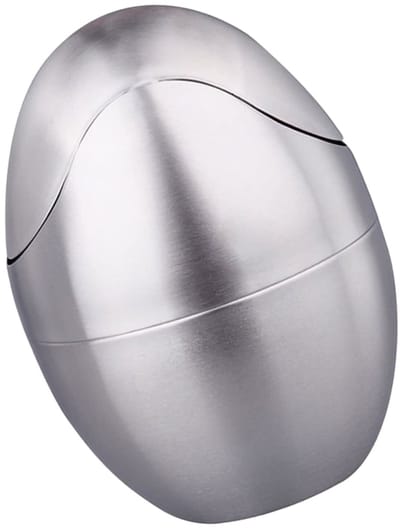 Metalen Prullenbak - Mini Afvalbak - Kantoor Bureau - Roestvrij Staal - 15 x 15 cm - Zilver