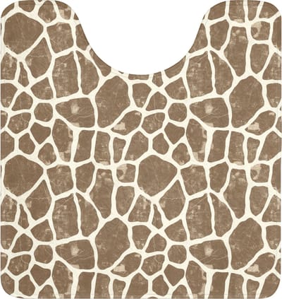 WC mat met uitsparing 55x60 cm - Antislip - Giraf - Klassiek - Bruin - Toiletmat met uitsnijding - Vloermat - Douchemat - Toilet tapijt - Toiletmatten